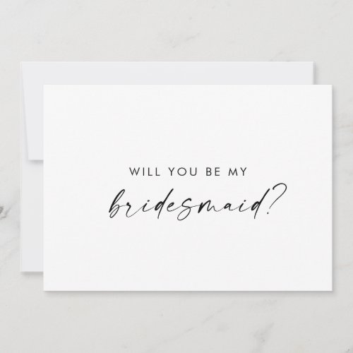 Modern Script Bridesmaid Proposal Card