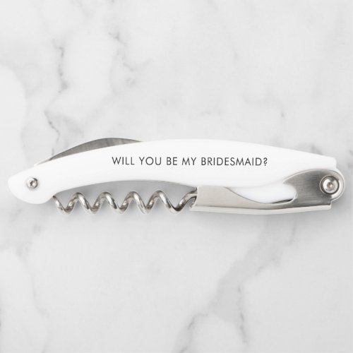 Modern Script Bridesmaid Proposal Gift Bridesquad  Waiters Corkscrew