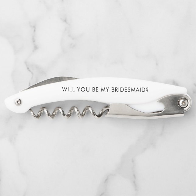 Modern Script Bridesmaid Proposal Gift Bridesquad  Waiter's Corkscrew (Back)