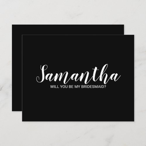 Modern Script Bridesmaid Proposal Invitation