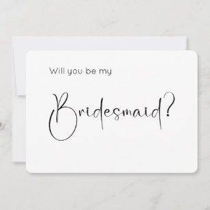 Modern Script Bridesmaid Proposal Invitation