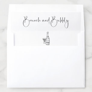 Modern Script Brunch and Bubbly Bridal Shower Envelope Liner