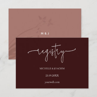 Modern Script Burgundy Mauve Enclosure Card