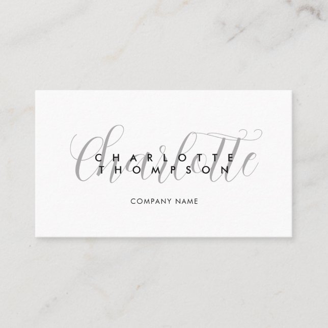 Modern Script Business Card Template (Front)