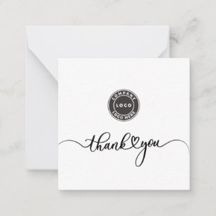 Modern Script Business Logo Thank You Note Card