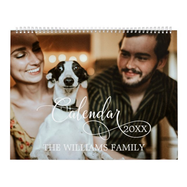 Modern Script Calendar Family Memories Multi Photo (Cover)