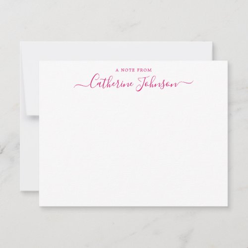 Modern Script Calligraphy A Note From Magenta Pink