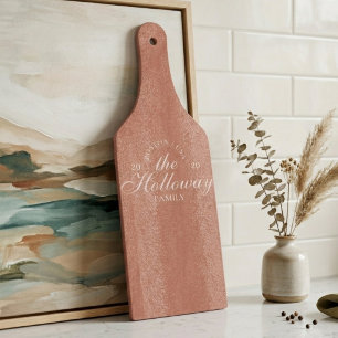 Modern Script Calligraphy Family Name Cutting Board