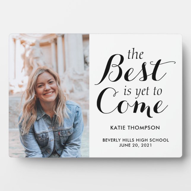 Modern Script Calligraphy Graduation Keepsake Gift Plaque (Front)