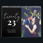 Modern Script Calligraphy Newly Wed Photo Calendar<br><div class="desc">Modern Script Calligraphy Newly Wed Photo Calendar</div>