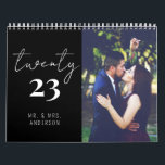 Modern Script Calligraphy Newly Wed Photo Calendar<br><div class="desc">Modern Script Calligraphy Newly Wed Photo Calendar</div>