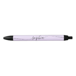 Modern Script Calligraphy Pastel Purple Black Ink Pen