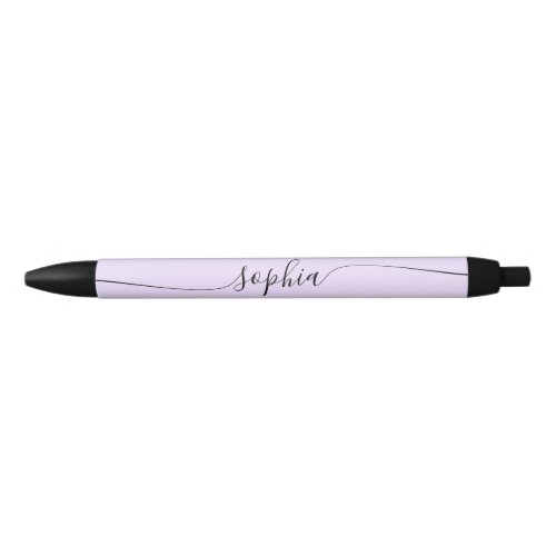 Modern Script Calligraphy Pastel Purple Black Ink Pen