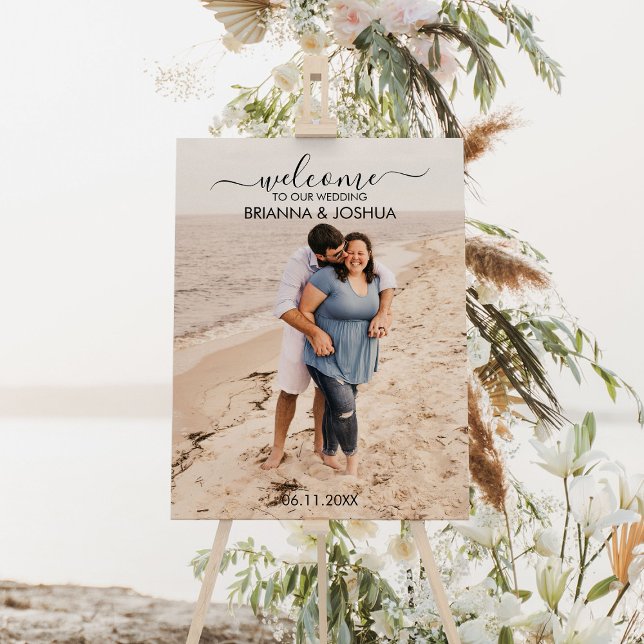 Modern Script Calligraphy Photo Wedding Welcome Foam Board (Modern Script Calligraphy Photo Wedding Welcome Foam Board
)