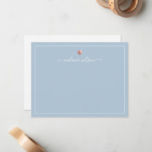 Modern Script Calligraphy Rose Gold Heart Note Card