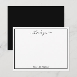 Modern Script Calligraphy Thank You Note Card