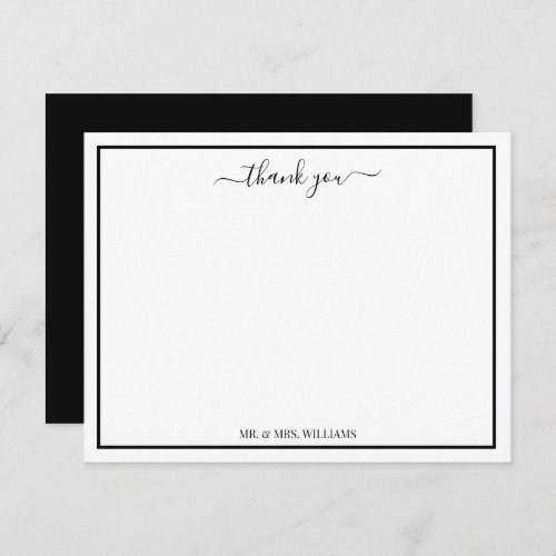 Modern Script Calligraphy Thank You Note Card