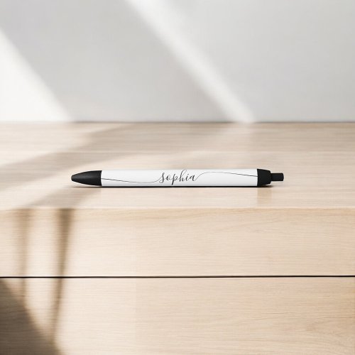 Modern Script Calligraphy White Black Ink Pen