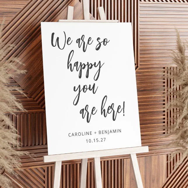 Welcome Modern Script Modern Script Calligraphy White Wedding Welcome Foam Board | Zazzle