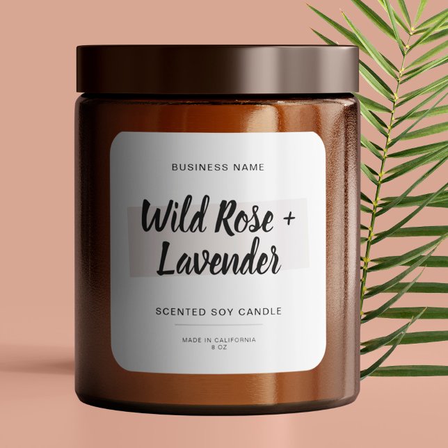 Modern Script Candles Packaging Square Sticker (Creator Uploaded)