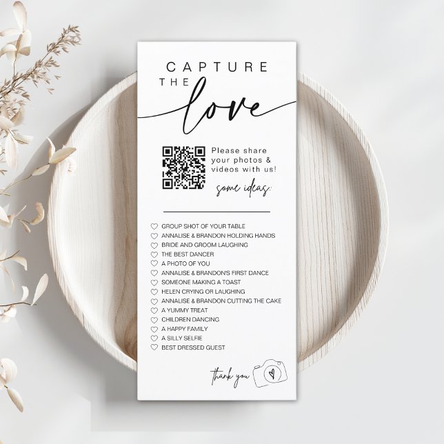 Modern Script Capture The Love QR CODE Card (Creator Uploaded)