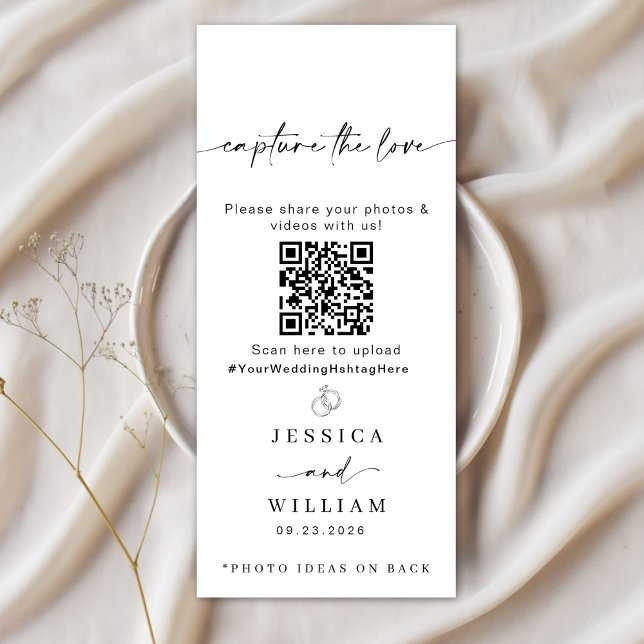 Modern Script Capture The Love QR CODE Card (Creator Uploaded)