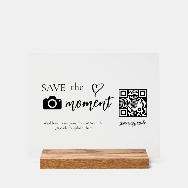 Modern Script Capture The Love QR Code Display (Front)
