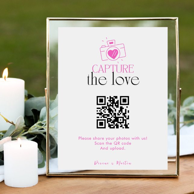 Modern Script Capture The Love QR code  Enclosure Card (Creator Uploaded)