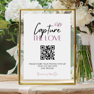 Modern Script Capture The Love QR code Enclosure Card