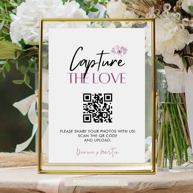 Modern Script Capture The Love QR code  Enclosure Card (Creator Uploaded)
