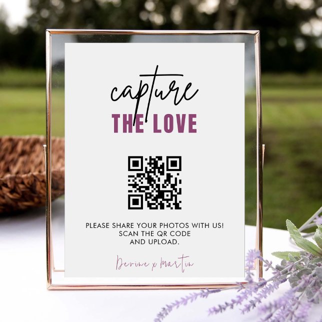 Modern Script Capture The Love QR code  Enclosure Card (Creator Uploaded)