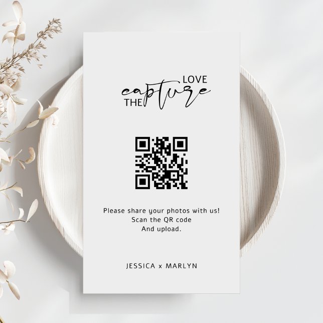 Modern Script Capture The Love QR code  Enclosure Card (Creator Uploaded)