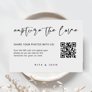 Modern Script Capture The Love QR code Enclosure Card