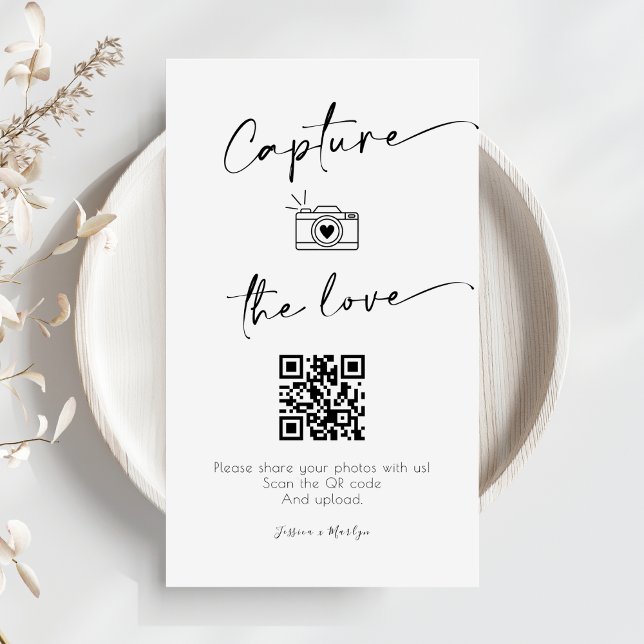 Modern Script Capture The Love QR code  Enclosure Card (Creator Uploaded)