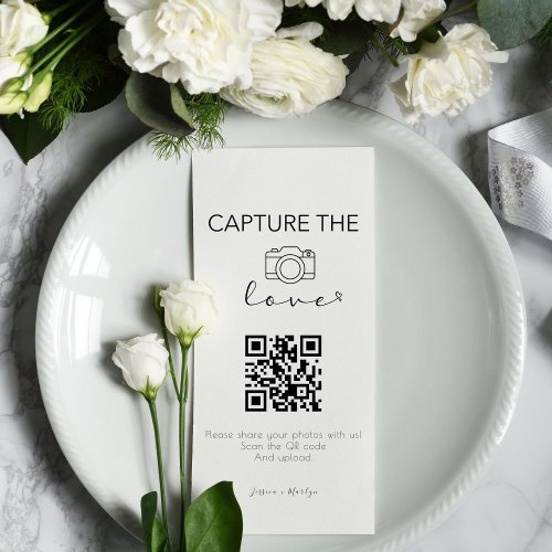 Modern Script Capture The Love QR code  Enclosure Card