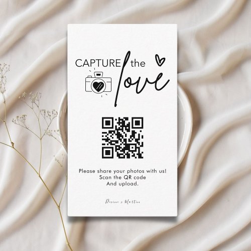 Modern Script Capture The Love QR code  Enclosure Card