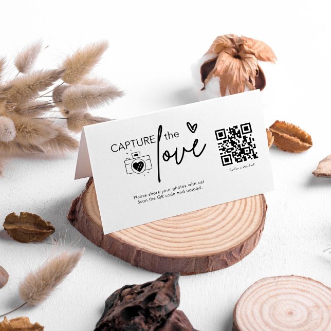 Modern Script Capture The Love QR code Folded Card (Creator Uploaded)