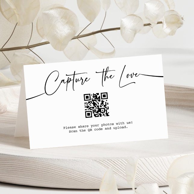 Modern Script Capture The Love QR code Folded Card (Creator Uploaded)