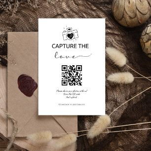 Modern Script Capture The Love QR code  Pedestal Sign