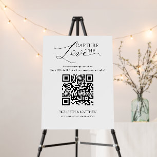 Modern Script Capture the Love with QR Code Foam Board