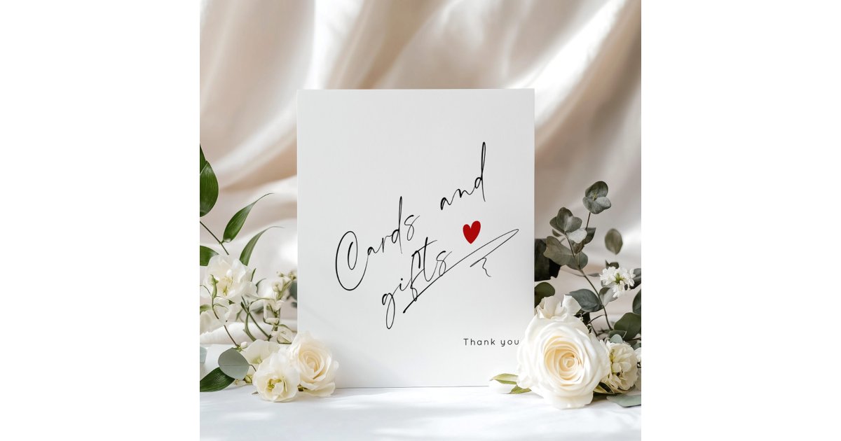 Modern Script Cards and gifts Bridal Shower Poster | Zazzle