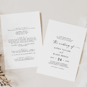 Modern Script Casual Grooms Parents Wedding Invitation
