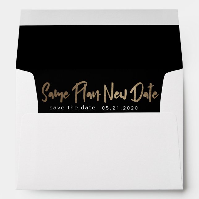 modern script change the date pre addressed envelope (Back (Bottom))