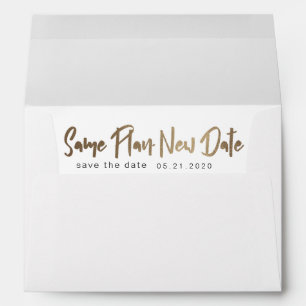 modern script change the date pre addressed envelope