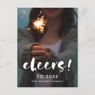 Modern script Cheers to 2026 New Year's photo Postcard