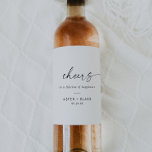 Modern Script Cheers Wedding Wine Labels<br><div class="desc">These modern script cheers wedding wine labels are perfect for a minimalist wedding reception. The simple black and white design features unique industrial lettering typography with modern boho style. Customizable in any color. Keep the design minimal and elegant, as is, or personalize it by adding your own graphics and artwork....</div>