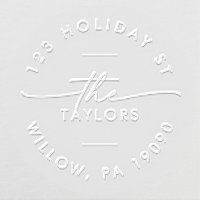 Modern Script Christmas Card Circular Address