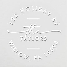 Modern Script Christmas Card Circular Address