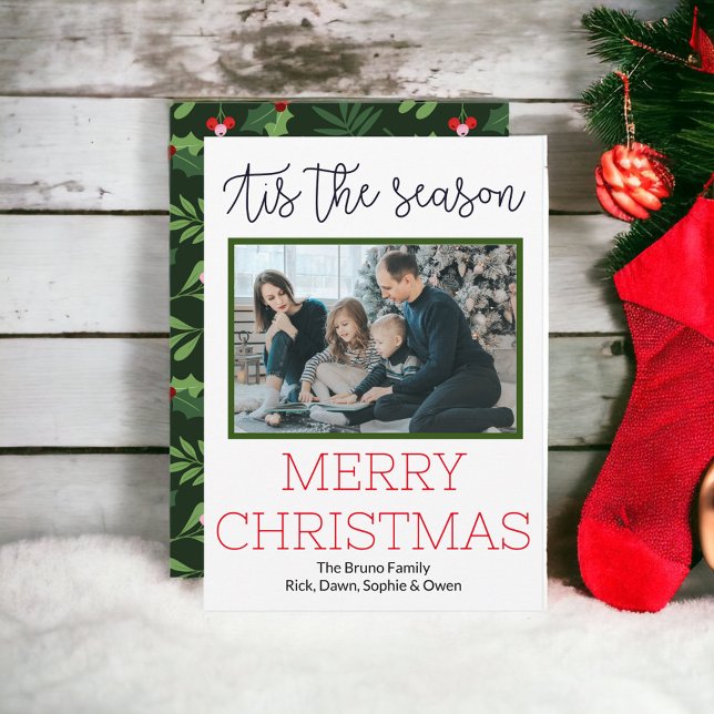 Modern Script Christmas Photo Year in Review    Holiday Card (Creator Uploaded)