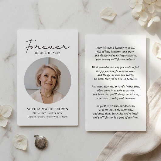 Modern Script Circle Photo Memorial